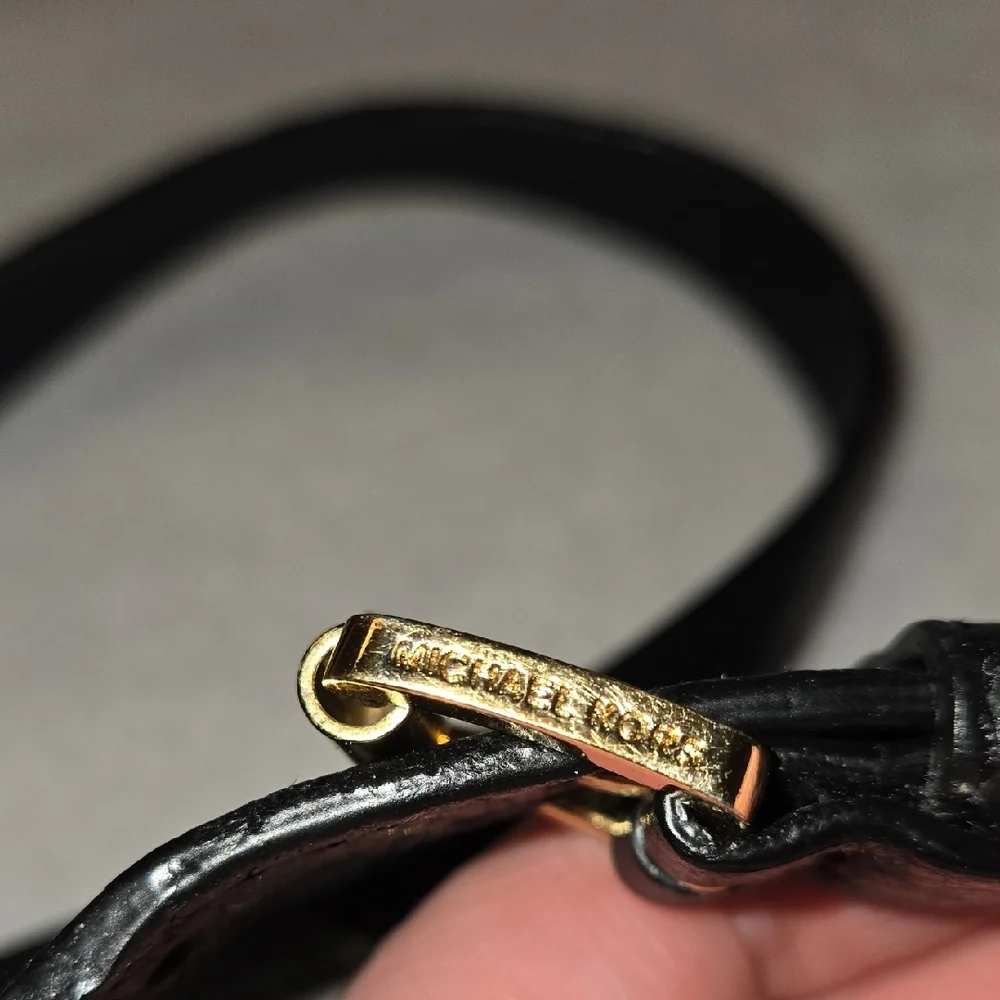 ​Michael Kors Black Leather & Gold Chain Replacement Strap